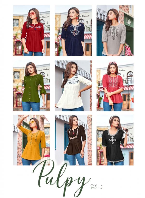 Tips & Tops Pulpy 5 Fancy Rayon Embroidery Western Top 